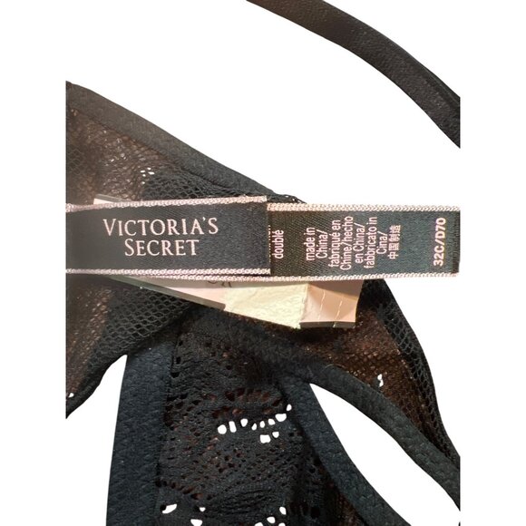 Victorias Secret Black Lace Very Sexy Unlined Demi Bra 32C With Racerback NWT - Picture 4 of 6
